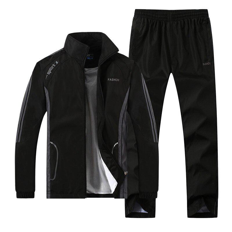 Mens Tracksuit Set Two Pieces Spring Autumn Sporting Track Suit Male Sweatshirts Jacket +Pants