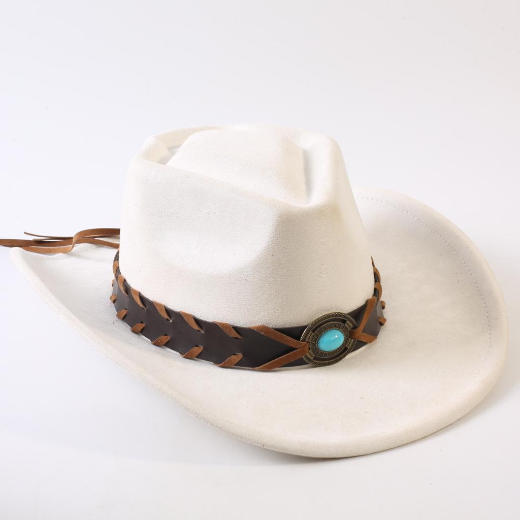 Popular European and American Classic Suede Western Cowboy Hats, Men's and Women's Retro Fashion Cowboy Hats
