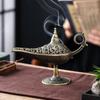 Auspicious Clouds Alloy Incense Burner - Pear-Shaped Agarwood Bedtime Ornament for Tea Ceremony