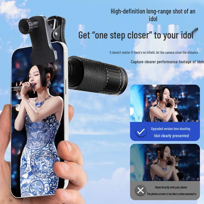 32X HD Mobile Telephoto Lens for Concerts and Stage Plays - Anti-Shake Monocular Telescope