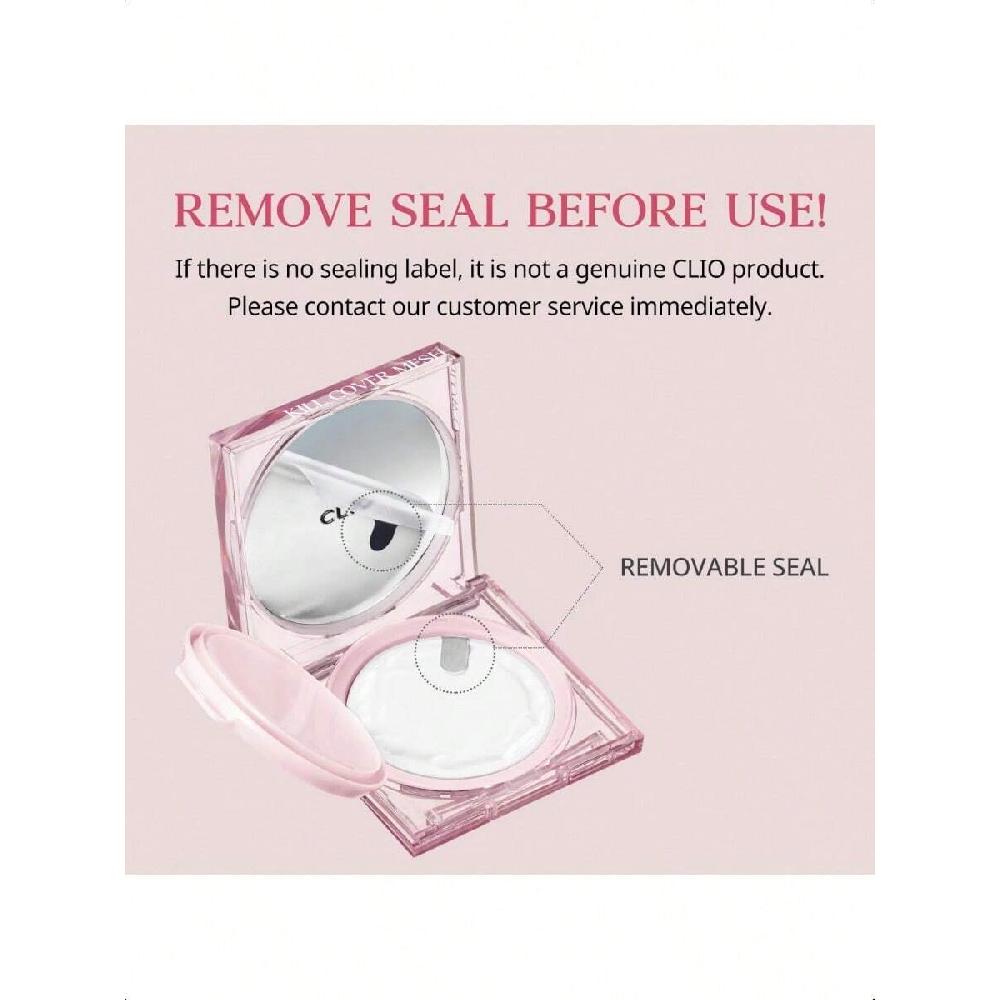 Clio Kill Cover Mesh Glow Cushion Foundation 15г+15г рефіл Скляна шкіра, Стійкий, Легкий, Нарощуване покриття, Макіяж для сяючої шкіри