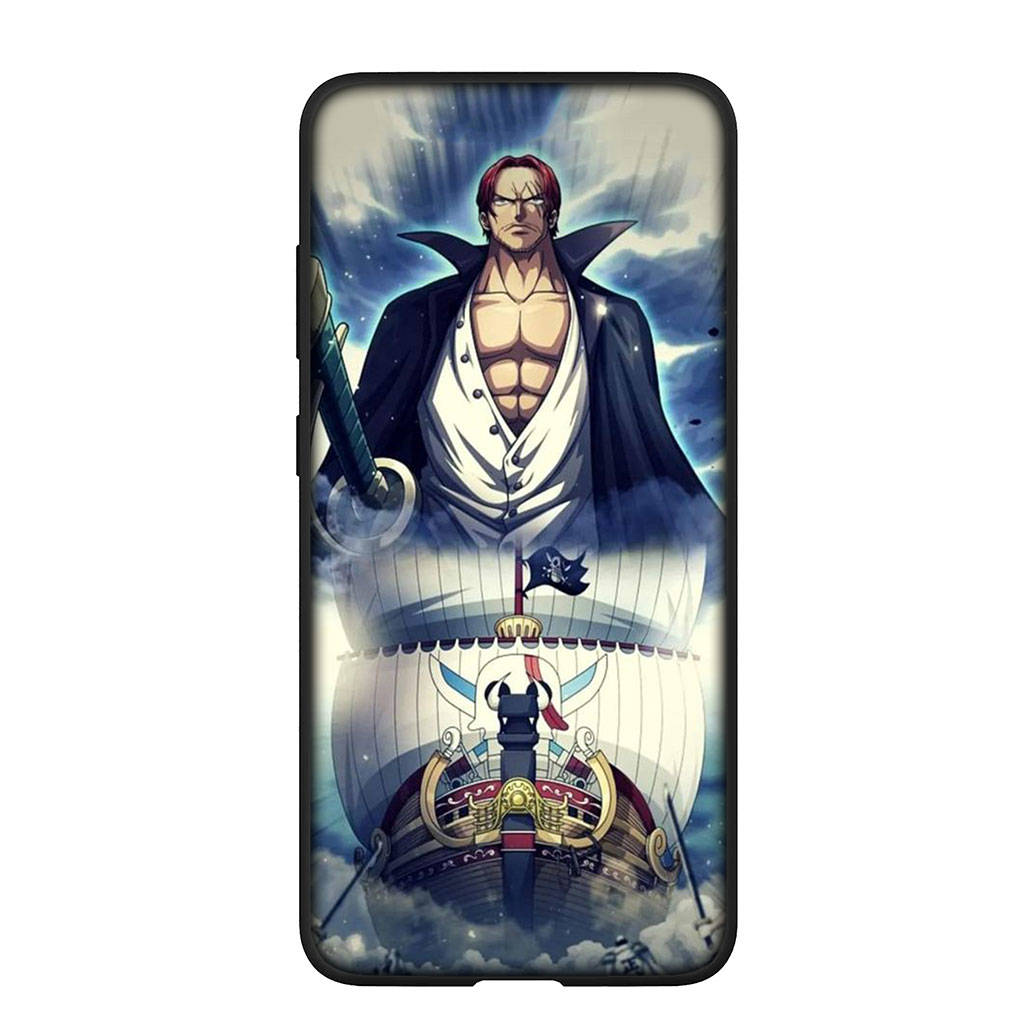 

Чехол для телефона Samsung Galaxy S25 S24 S23 iPhone 16 15 Xiaomi Redmi Note 14 13 12 16E X 11 Pro Max XR OPPO Moto Red Hair Luffy One Piece Shanks Cover for Samsung Galaxy A56 5G аэро