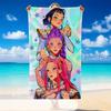 Quick Dry Beach Towel Kpop Demon Hunters Pattern, Lightweight Absorbent Towel for Pool Beach Vacation Use