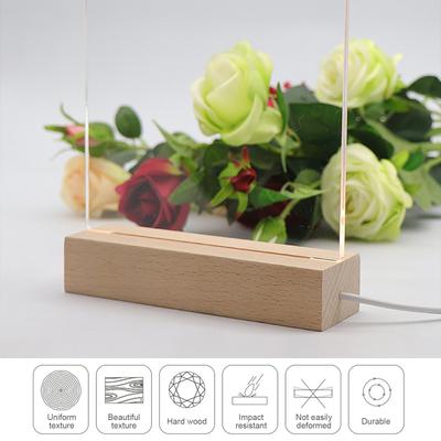5-1 Stück LED-Holzsockel mit USB-Anschluss, beleuchtete Ständer, Lampenfassungen, Nachtlichter, handgefertigte DIY-Kunstdekorationen