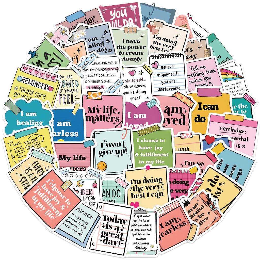 50 Self-affirmation Motivation Tags Graffiti Stickers Personalized Decoration Guitar Laptop Suitcase DIY Waterproof