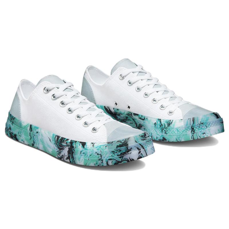 Converse Chuck Taylor All Star CX Marmoriert Freizeit Low-Top Canvas Schuhe Unisex Weiß & Blau