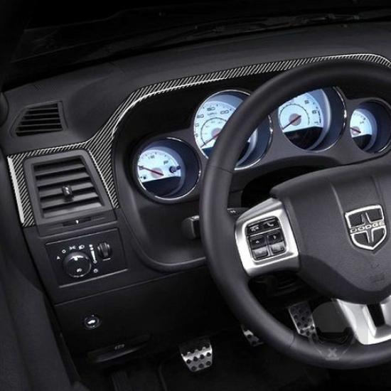 For Dodge Challenger 2008-2014 Carbon Fiber Driver Side Dashboard Cover Trim