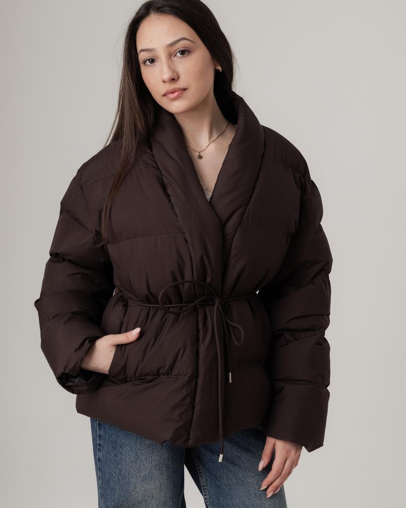 Куртка на поясе H 2642 M молочная