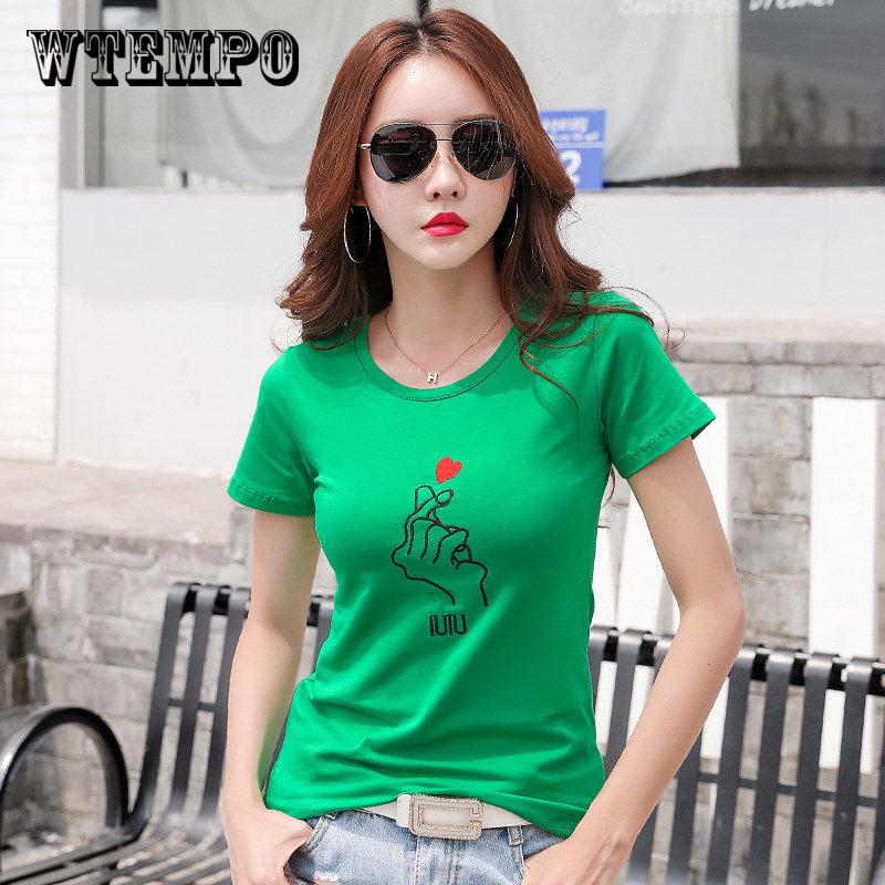 

WTEMPO, футболка с принтом в виде сердца, женская летняя стильная крутая футболка, топы и футболки с короткими рукавами