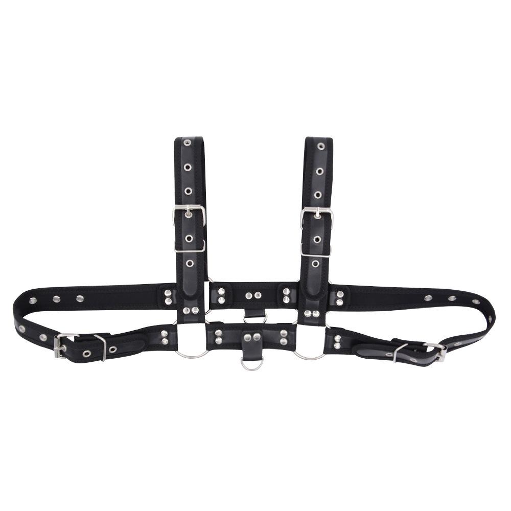 SM Cool Men's Clothes Binding Leather Sexy Clothes Stage Performance Toys Binding Clothing Armor