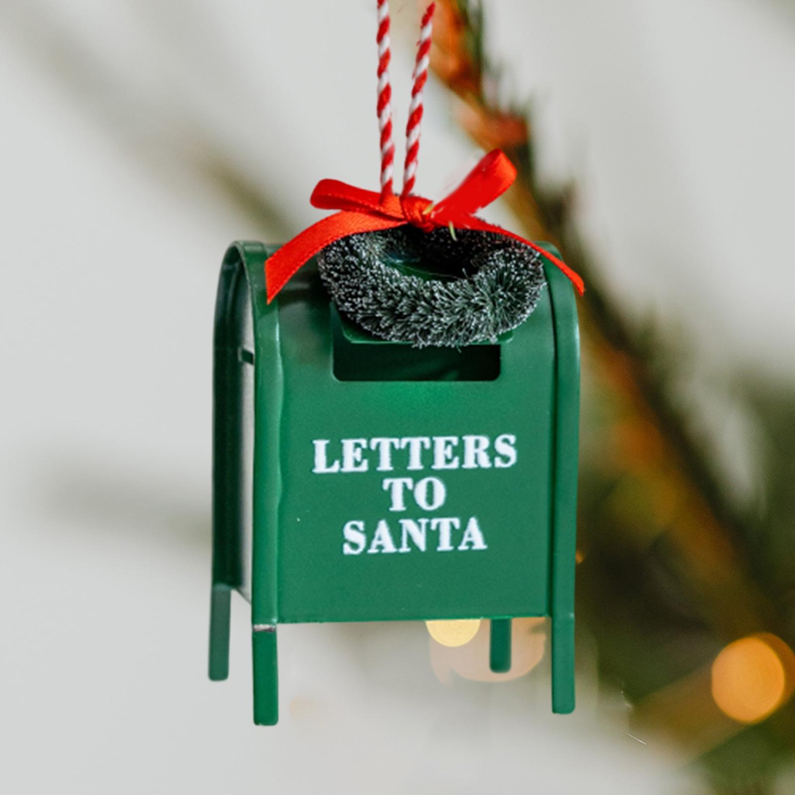 

Santa Mailbox Christmas Ornament Decorative Christmas Tree Decoration Christmas Mailbox for Fireplaces Families Living Space зелений