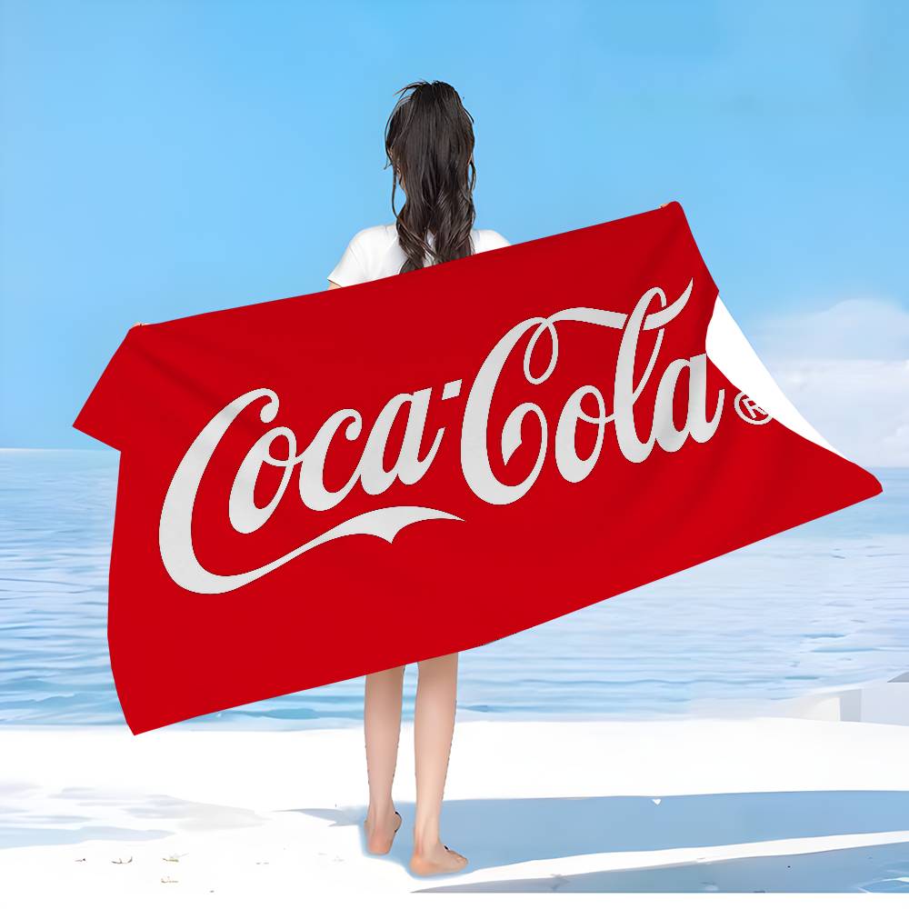 C-Coca-Colas Mikrofaser Bedrucktes Strandtuch Bergsteigen Yoga Strand Schwimmen Laufen Saugfähiges Weiches Handtuch