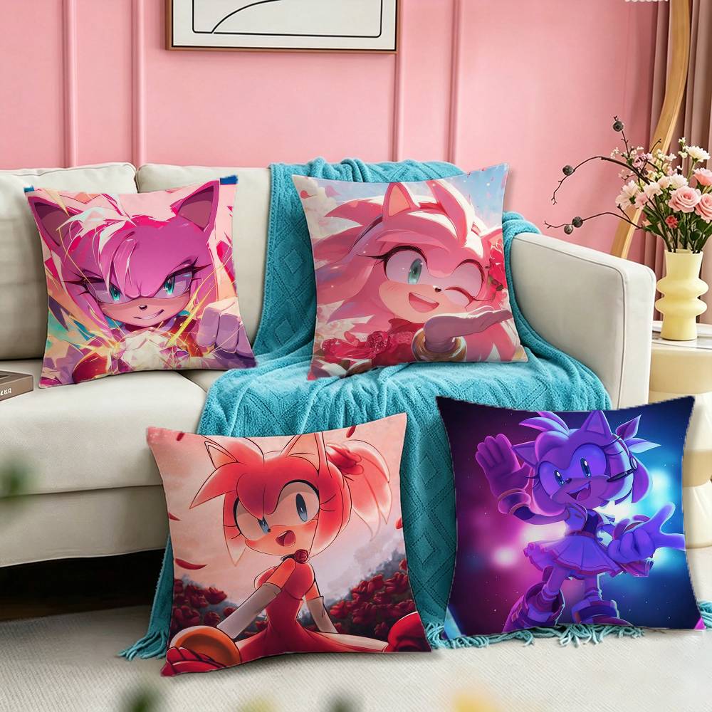 Game Amy Cartoon Rose Square DoubleSided printed Pillow Case Bedroom Bedside Pillow Sofa Cushion Cover
