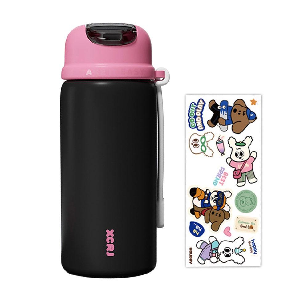 

Large Capacity Thermal Cup 420ML Vacuum Cup Cute Thermo Bottle Drinkware чорний