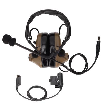 Military Headphones Standard 7.1mm Plug Ear Protection Earmuff with U94 PTT for Motorola GP338
