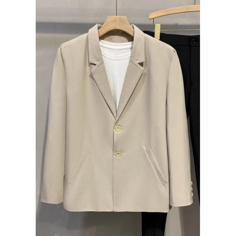 Men Spring and Summer British-style Blazers Simple Retro Suit Jackets Male Daily Streetwear Tops