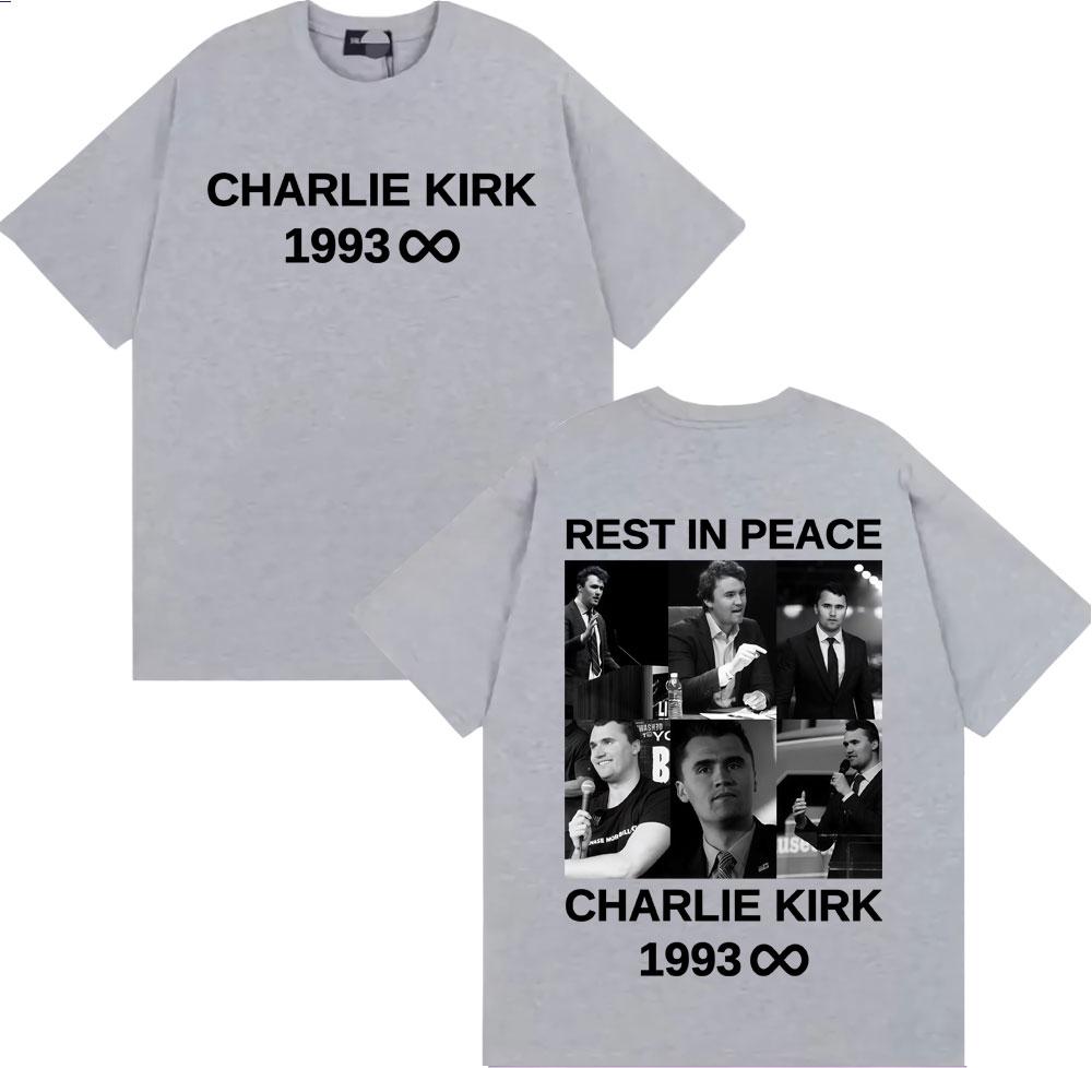 Riposa in Pace Charlie Kirk Magliette Grafiche Uomo Donna Moda Casual 100% Cotone Maglietta Harajuku Classica a Maniche Corte