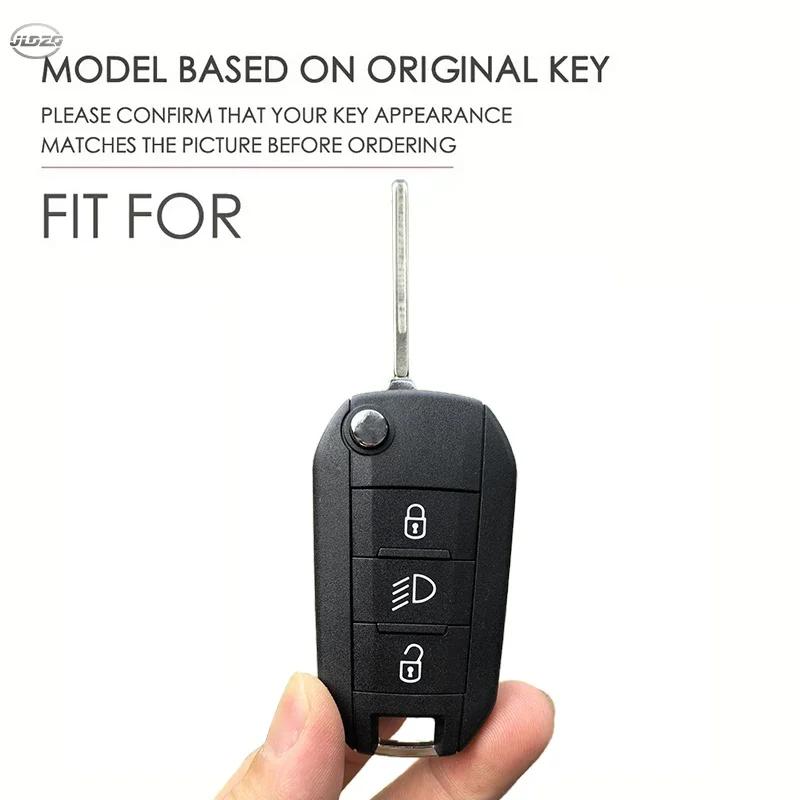 Remote Silicone Car Key Chain Ring Shell Cover Case Holder 3 Button For Peugeot 208 301 308 508 5008 3008 Citroen 2010