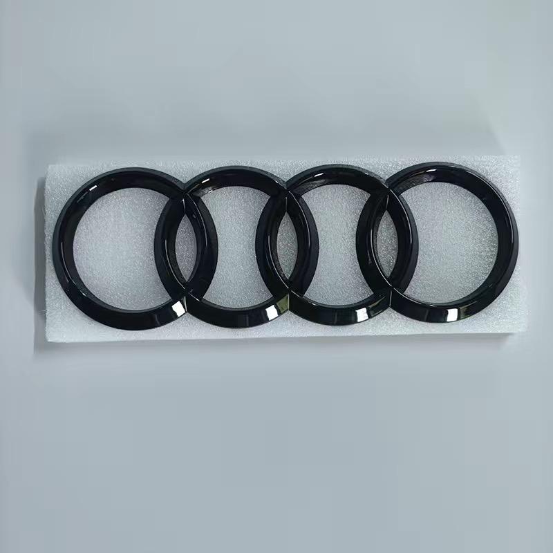 new RS3 2016-2020 Sline Emblem 4-Ring logo ABS Black Car Hood Front Grill Emblem Rear Trunk Badge Sticker
