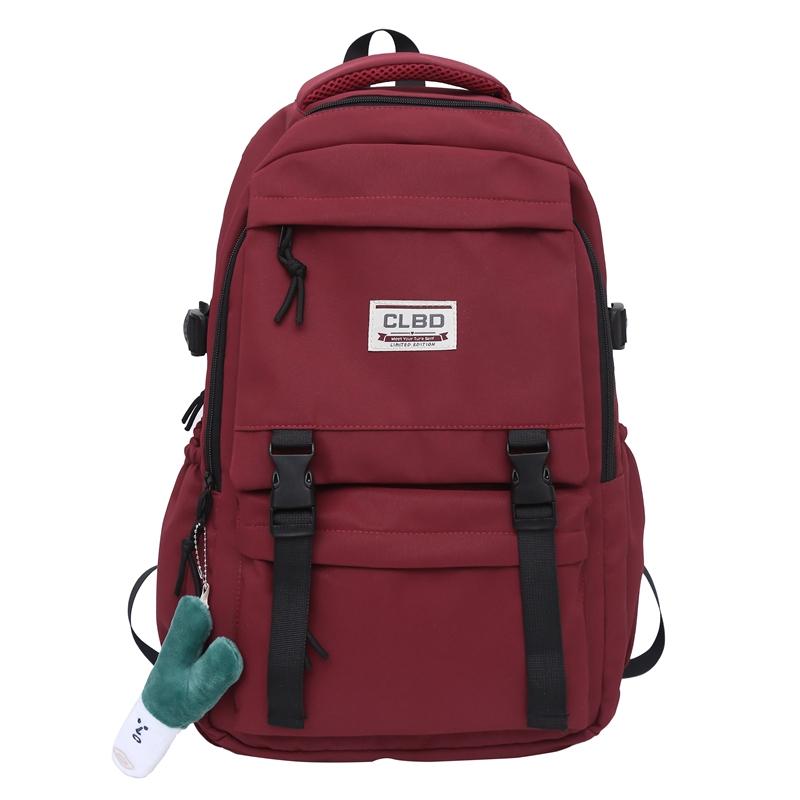 Women's Backpack School Bag Men Solid Color Backpack Travel Bag
