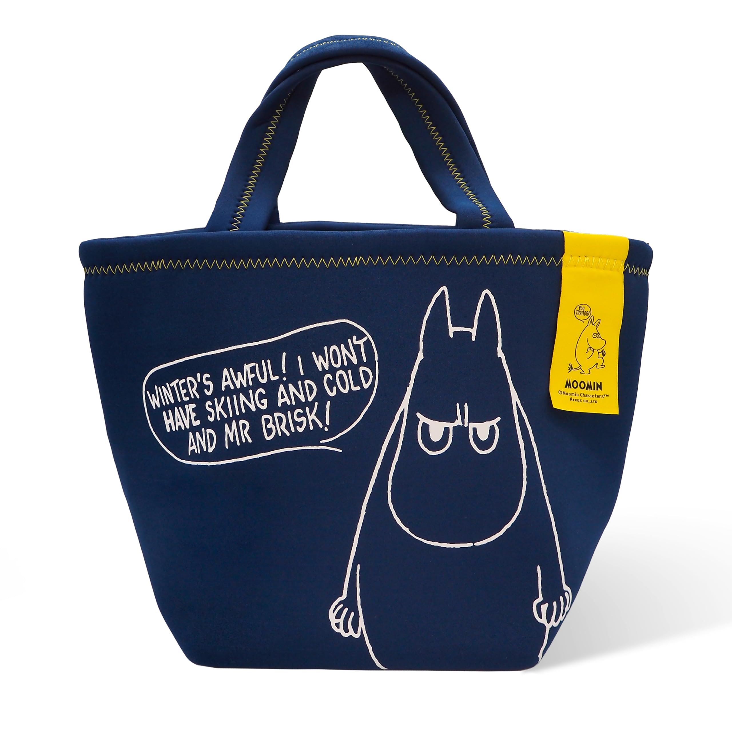 

Торговая сумка Moomin из неопрена с термоизоляцией, большая, вмещает бутылки для воды 500 мл, маленькие Хаттифлаттенеры, сумка M s, вместимость, вертикально, неопрен, мой, (Муми)