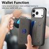 For iPhone 17 Pro Max Case Zipper Card Holder Kickstand Jeans Cloth Texture Leather Back Cover