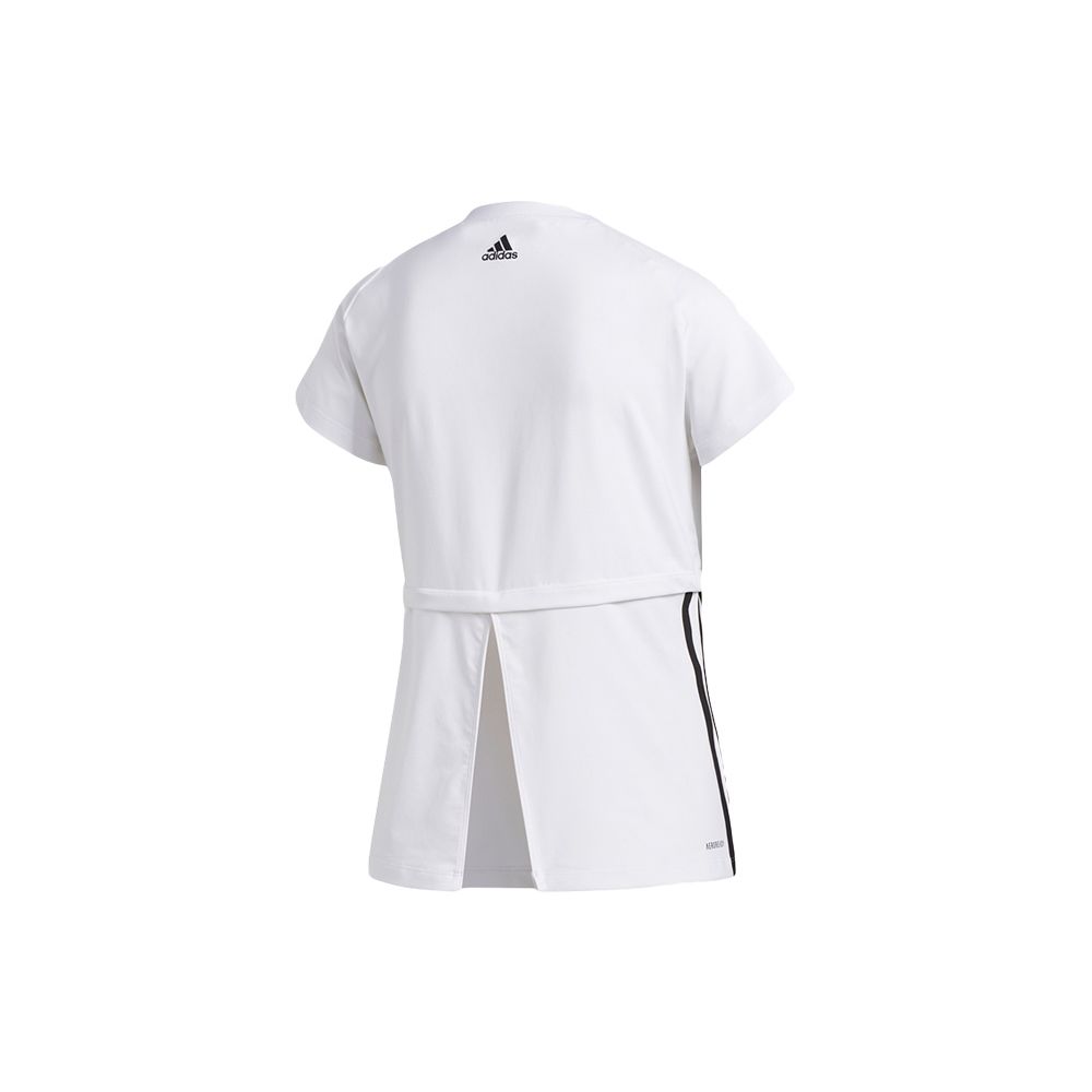 Adidas 3S Cap Sleeve Tee Training Sports Split Hem Short Sleeve T-Shirt Women Tops White FL2047