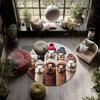 Goat Theme pattern round rug,Carpet Rug for Living Room Bedroom Playroom ,Non-slip Floor Mat,Holiday Gifts and Birthday Gifts.