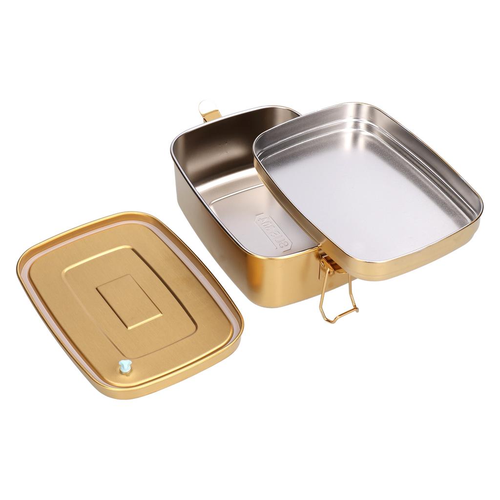 1.5L 2-warstwowy pojemnik na lunch Przenośny szczelny 304 stal nierdzewna Bento Pojemnik na jedzenie Zastawa stołowa do domu biura Złoty