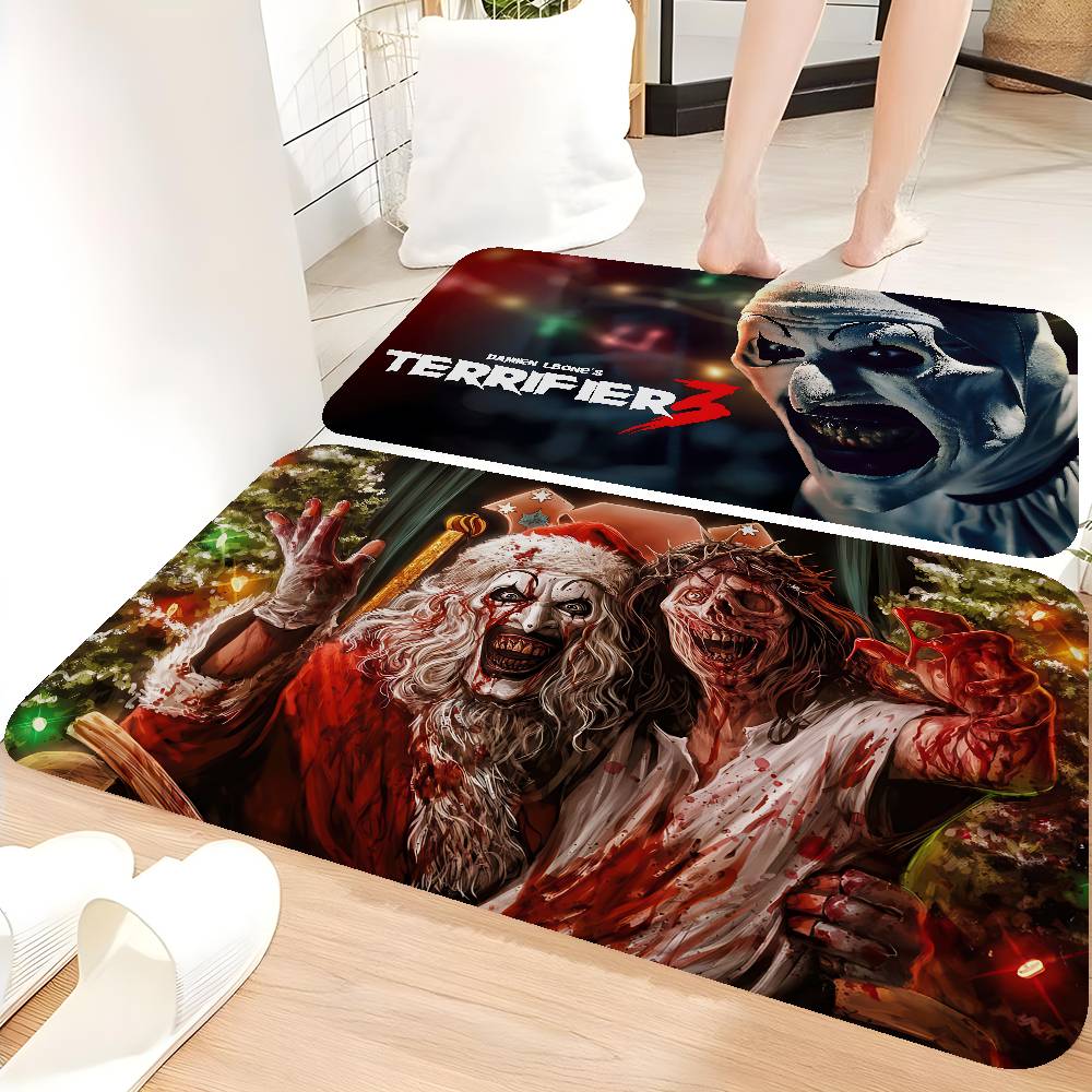 T-Terrifier 3 Horror Clown Movie Floor Mat Cheaper Anti-slip Modern Living Room Balcony Printed Bedside Mats