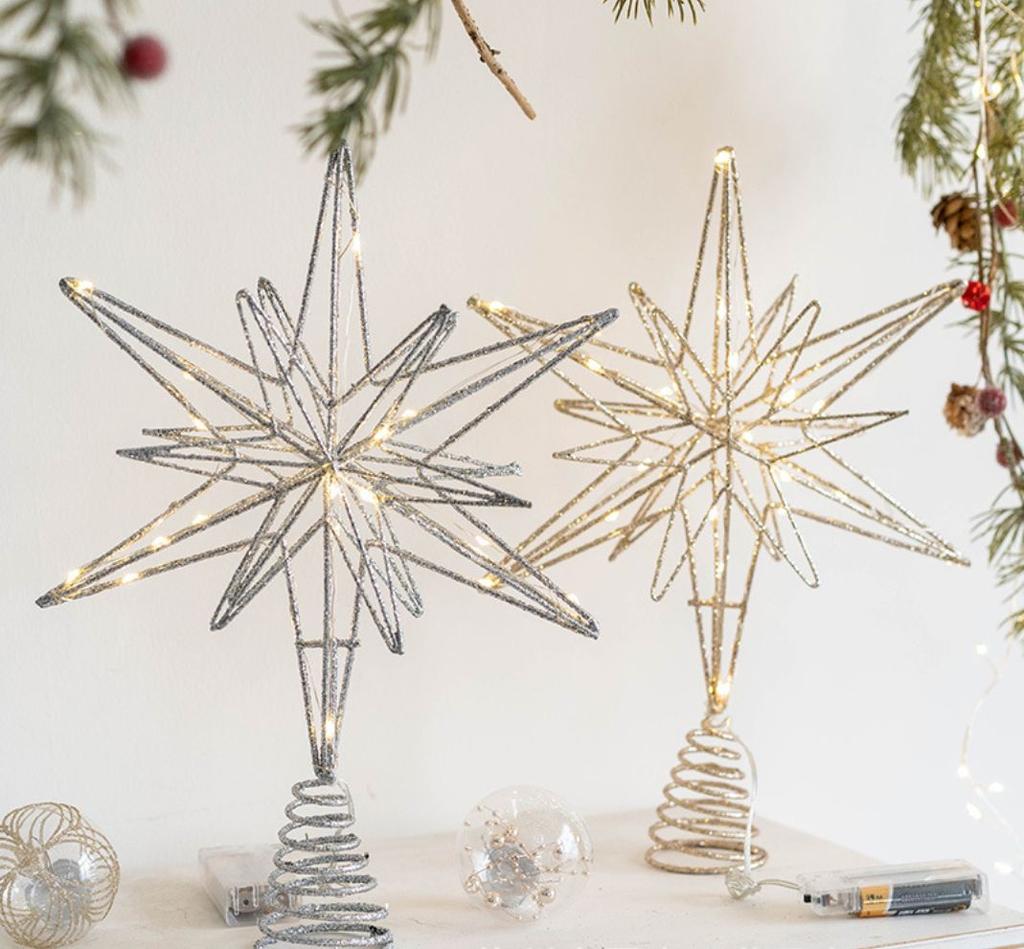 Christmas tree top star iron accessories five-pointed star Christmas tree decoration Christmas tree pendant