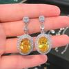 Echt S925 Silber Sterling Saphir Tropfen Ohrring Für Frauen Aretes De Mujer Topaz Schmuck Edelstein Ohrring Für Weibliche Orecchini