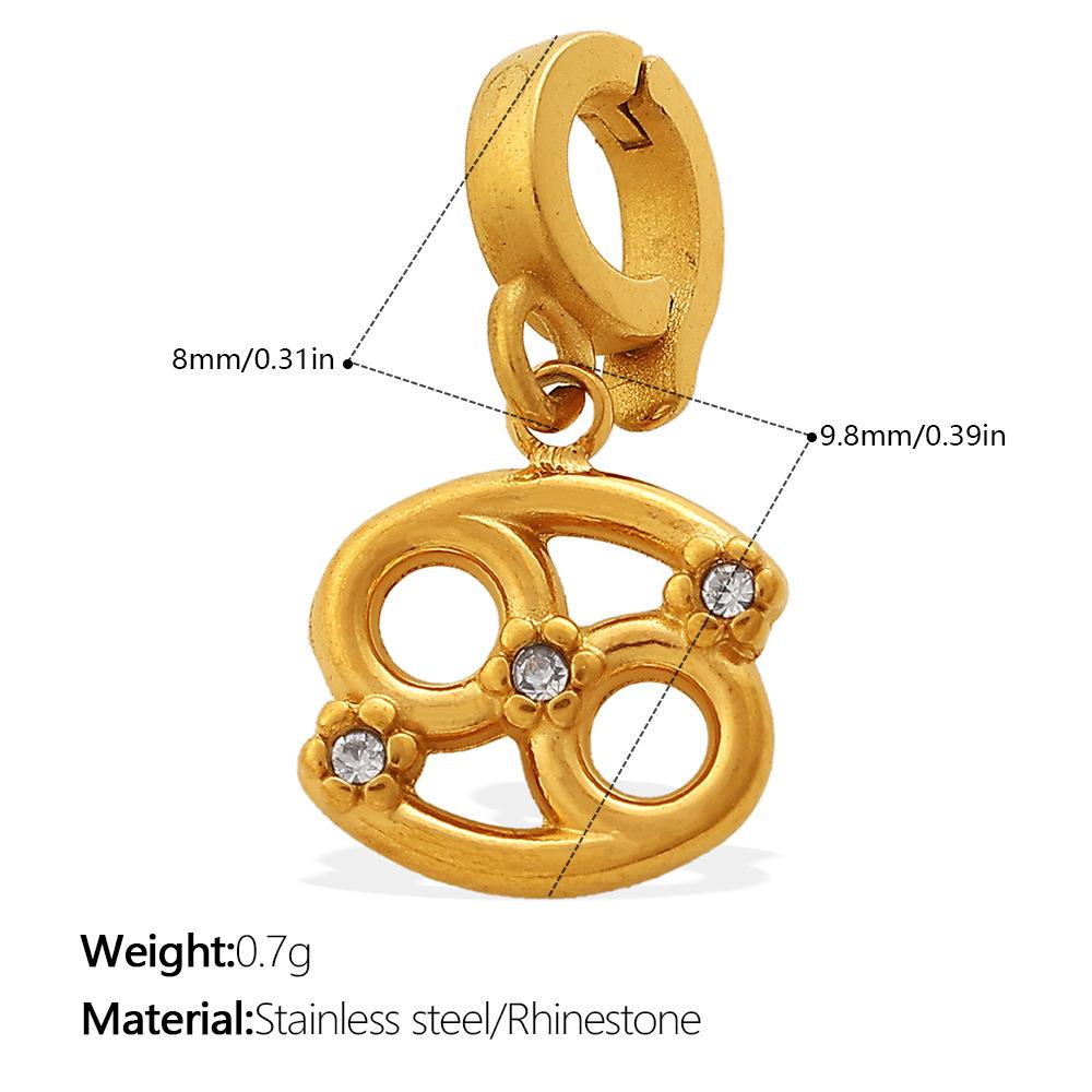Summer Seaside Babes Wind Diamond-encrusted DIY Twelve Constellations Bikini Buckle Pendant Gold-plated Accessories