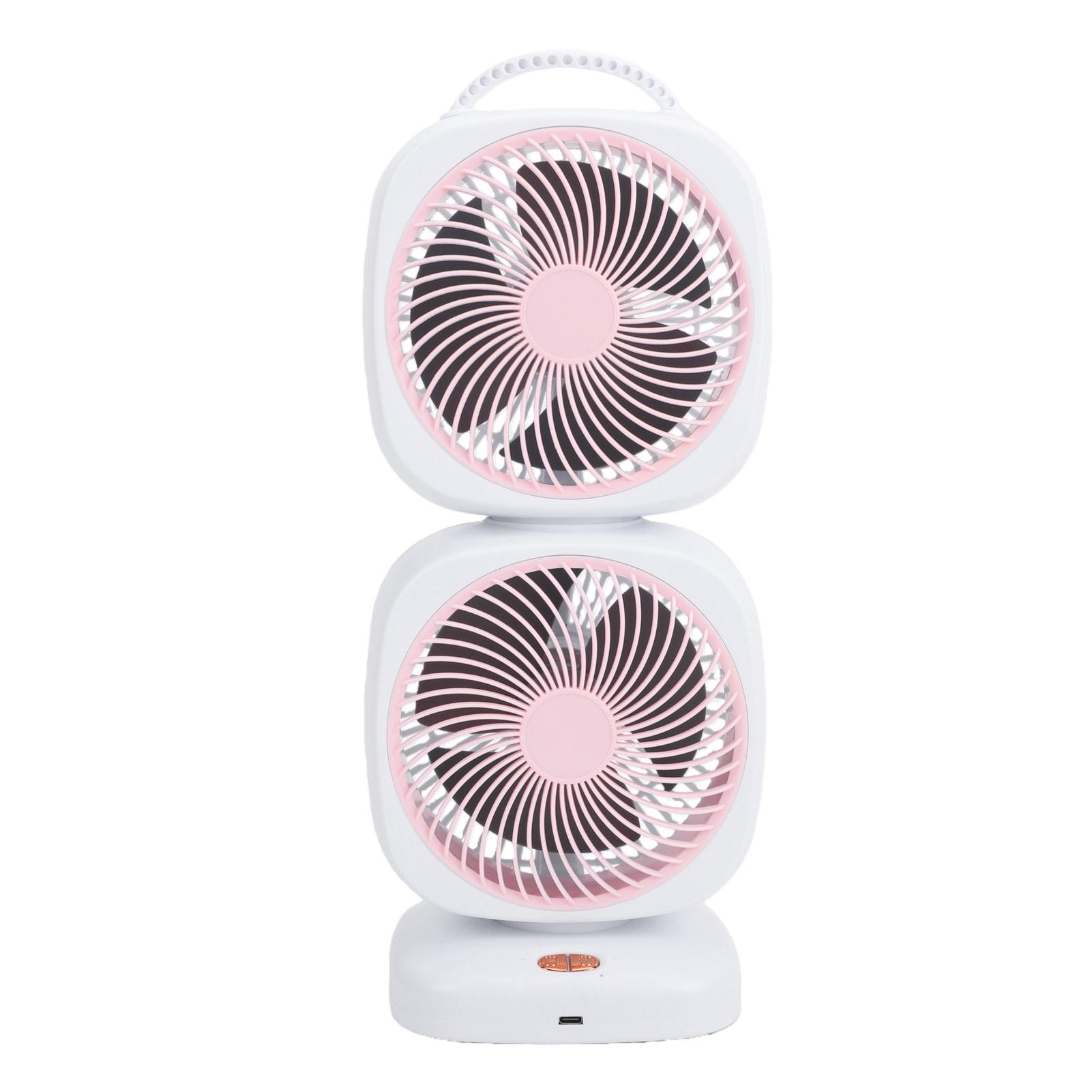 

Dual Layer Desk Fan Air Circulator Cooling Tower Fan for Family Office Outdoor Camping 5 Speed Settings Pinkish