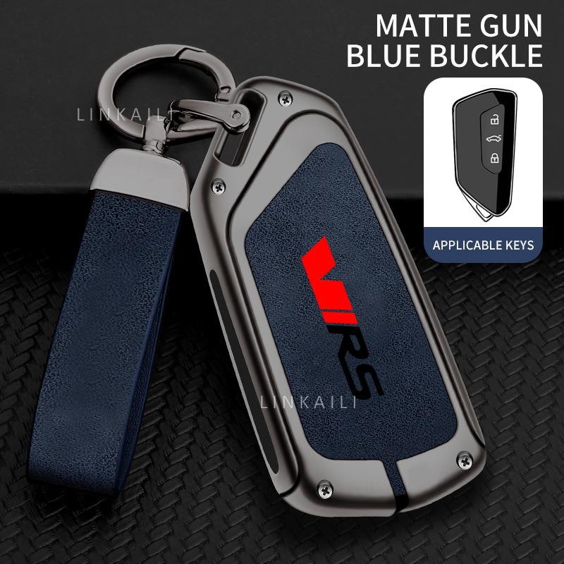 AAAJH1 Suitable for Skoda VIRS Scala Roomster Citigo Kodiaq Fabia Rapid Superb Zinc Alloy High-end Leather Car Key Chain Accessories