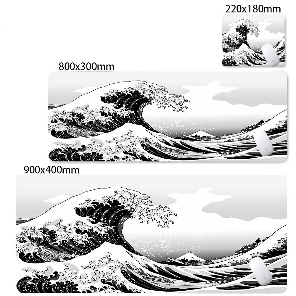 Art Mouse Pad Gamer White Great Wave Large HD Custom Mousepad XXL Cool Desk Mats Soft Office Carpet Laptop Mice Pad Table Mat