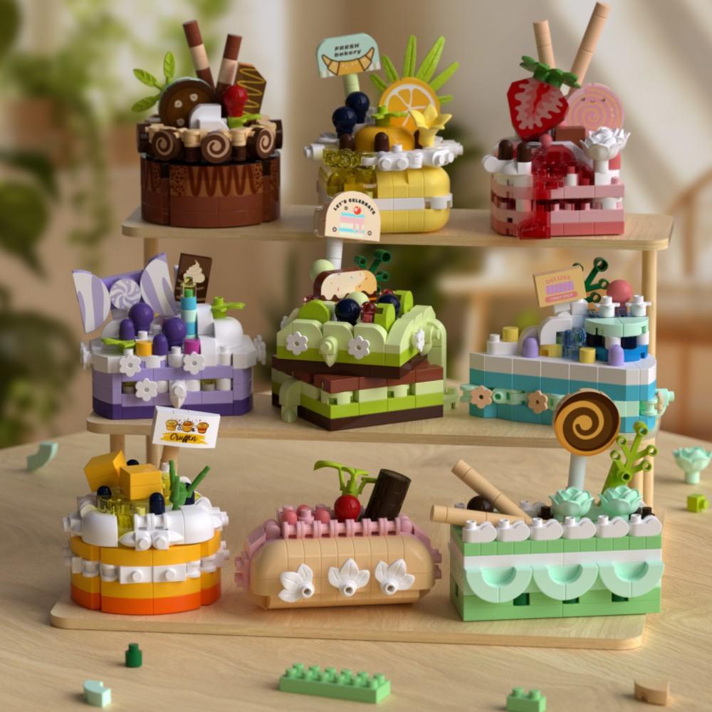 DIY MOC Ciasto Wafel Tost Czekolada Suflet Rolada Szwajcarska Lody Kruche Tartaletki Klocki Model Klocki Zestawy Zestawy Zabawki dla Dzieci