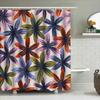 Bathroom Shower Curtain with Flower Pattern Decorative Print for Home Decoration Waterproof Fabric Available in Different Sizes