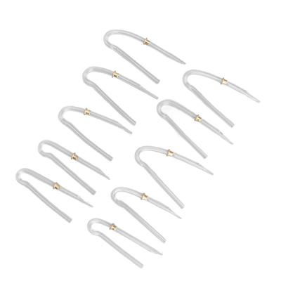 10pcs Preformed Earmold Hearing Aid Tubes Professional BTE Hearing Aid Tubing with Metal Tube Lock (3.6 X 2mm)