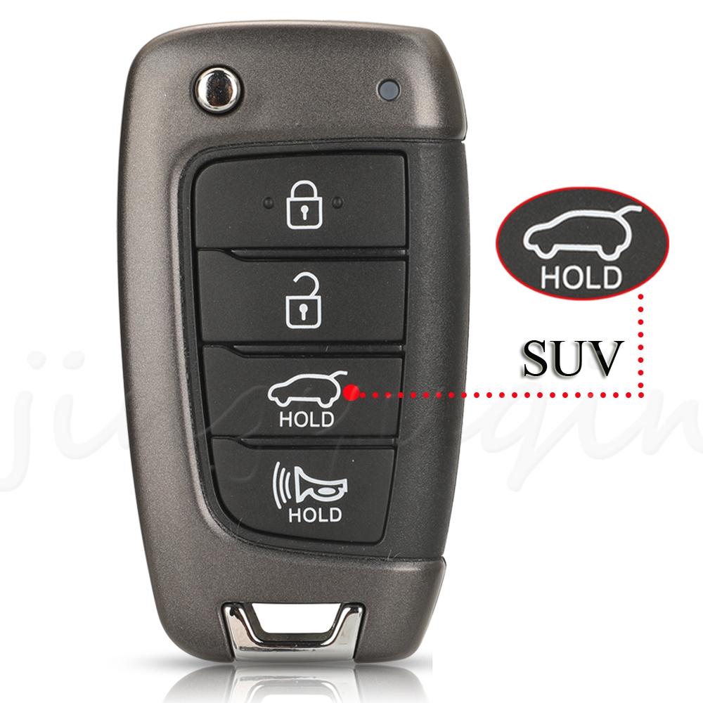 Jingyuqin Smart Remote Aute Flip Key Shell Case For Hyundai Accent Elantra Kona Santa Fe Tucson Veloster Car Accessories