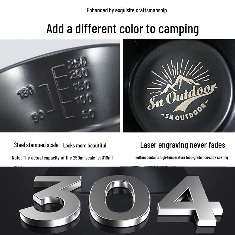 Portable Outdoor Camping Foldable 304 Stainless Steel Cup: Sierra Cup, Coffee Mug, Instant Noodle & Rice Bowl