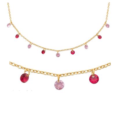 [R5748] - Gold-Plated Necklace 'Sissi' Rose Gold - 4 Mm