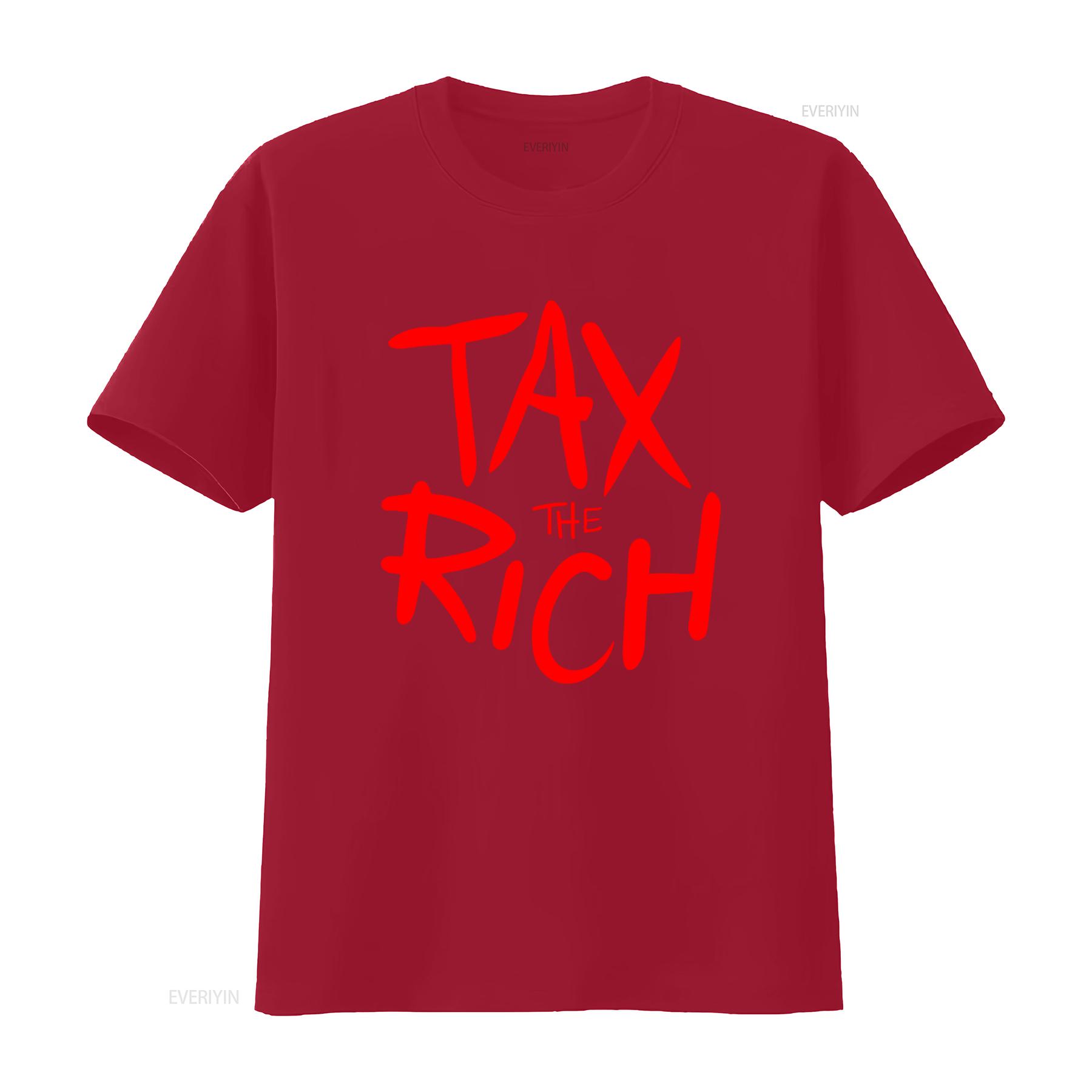Tax The Rich Protest T Shirt Bold Red Design for Social Statement vintage Washed Stretched fashion Comfortable Slightly Casual S