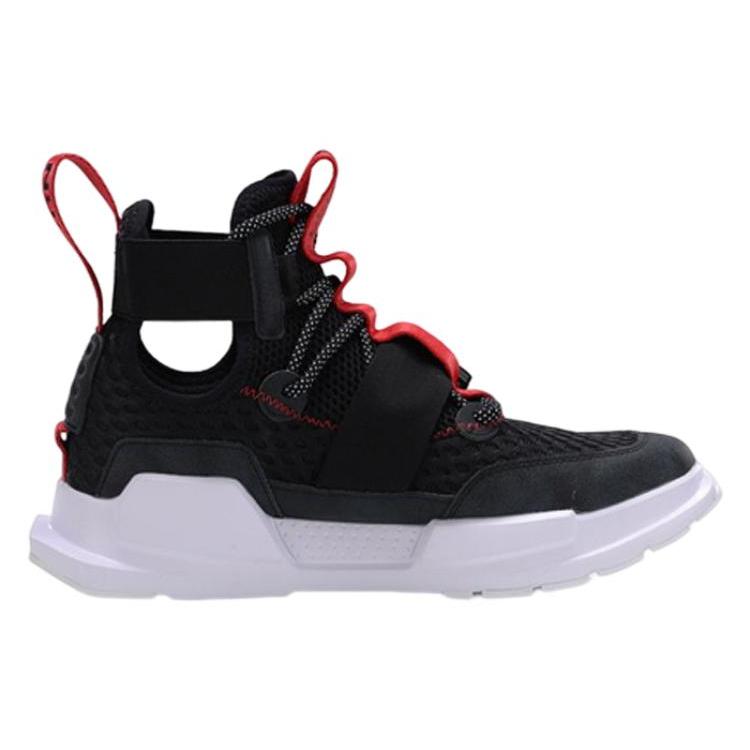 Li Ning Reburn WS Cushioning Slip Resistant Abrasion Resistant High top Basketball Shoes Unisex Black Red AGBP023-5