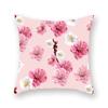 Pink plant series printed pattern cushion cover for home living room sofa car decoration square polyester pillowcase