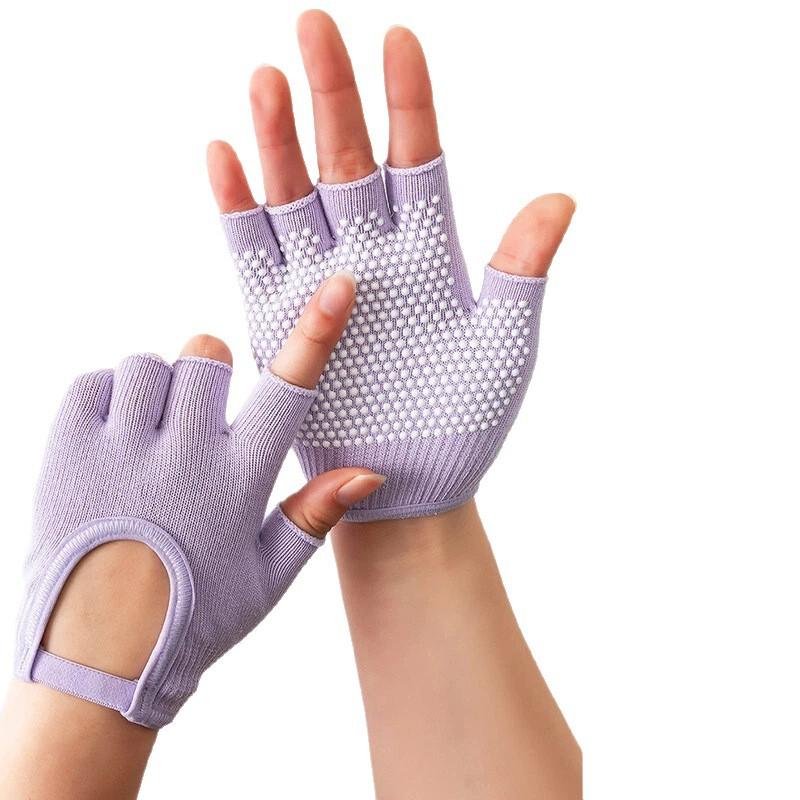 Professionelle Damen Yoga Pilates Fitness Handschuhe Handgriffe Rutschfest Baumwolle Warm Schweißfest für Fitnessstudio Übung Training