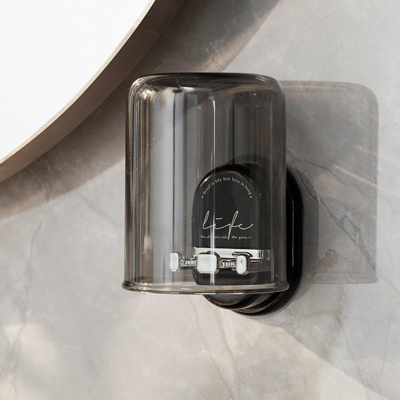 Abs Material Toothbrush Holder Wall Mount With No Drilling For Bathroom Storage