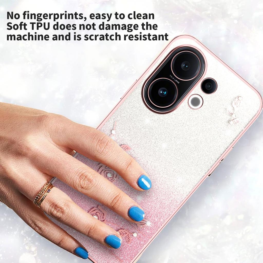 KADEM For vivo S30 5G Case Flower TPU Flexible Gradient Phone Cover