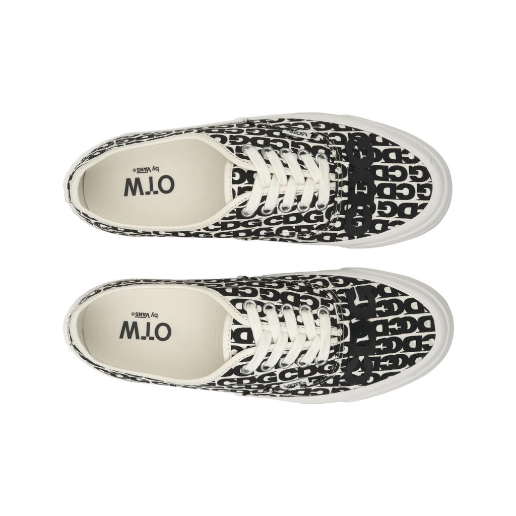 Comme Des Garçons x Vans Authentic 44 Všestranné Pohodlné Odolné Nízké Skate Boty Unisex Tenisky Černá Bílá VN000EEUUY6