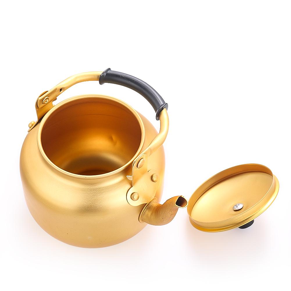 0.75-6L Gold Aluminum Kettle Outdoor Portable Teapot Coffee Pot Large Capacity Kettle Kitchen Camping Cookware Cooking Supplies